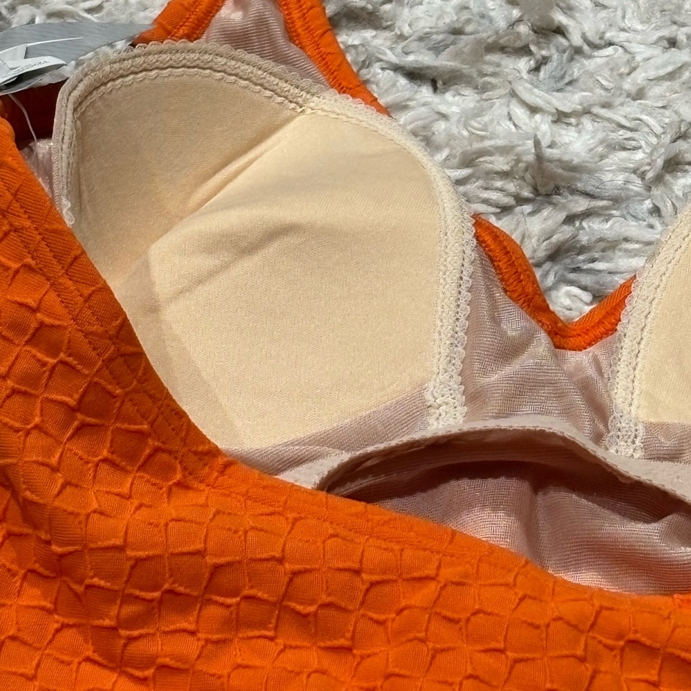 Speedo Orange Textured Swimsuit New with Tags Size 14 - Picture 15 of 16